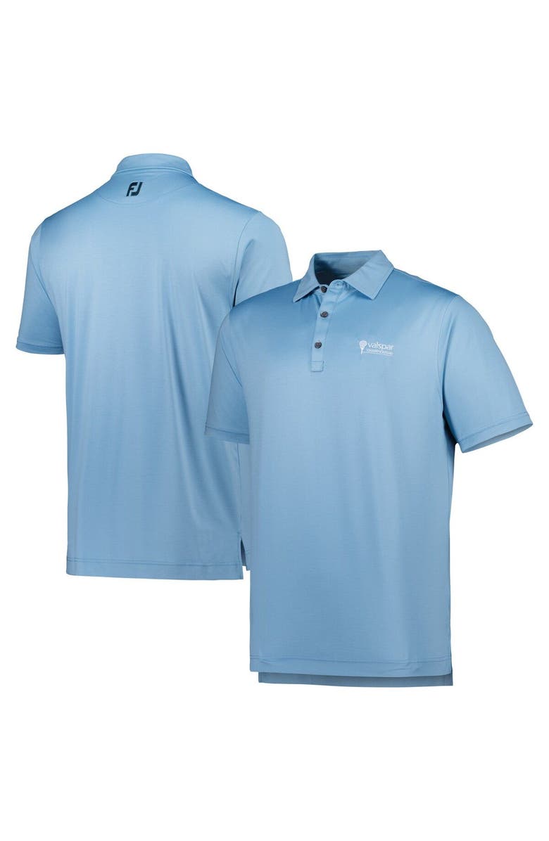 FOOTJOY Men's FootJoy Light Blue 2022 Valspar Championship School of Fish Print Lisle Polo, Main, color, 