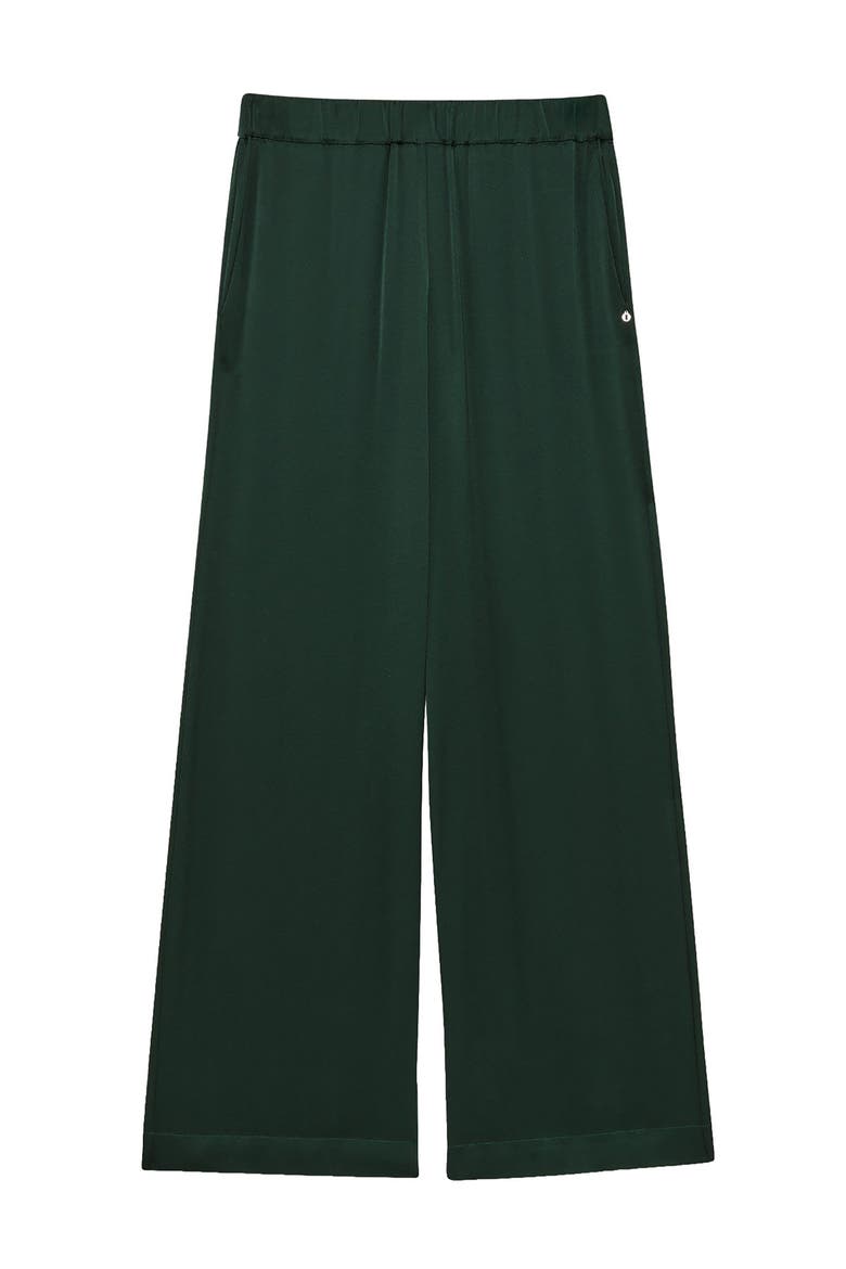 Viscose Palazzo Trousers, Alternate, color, Forest