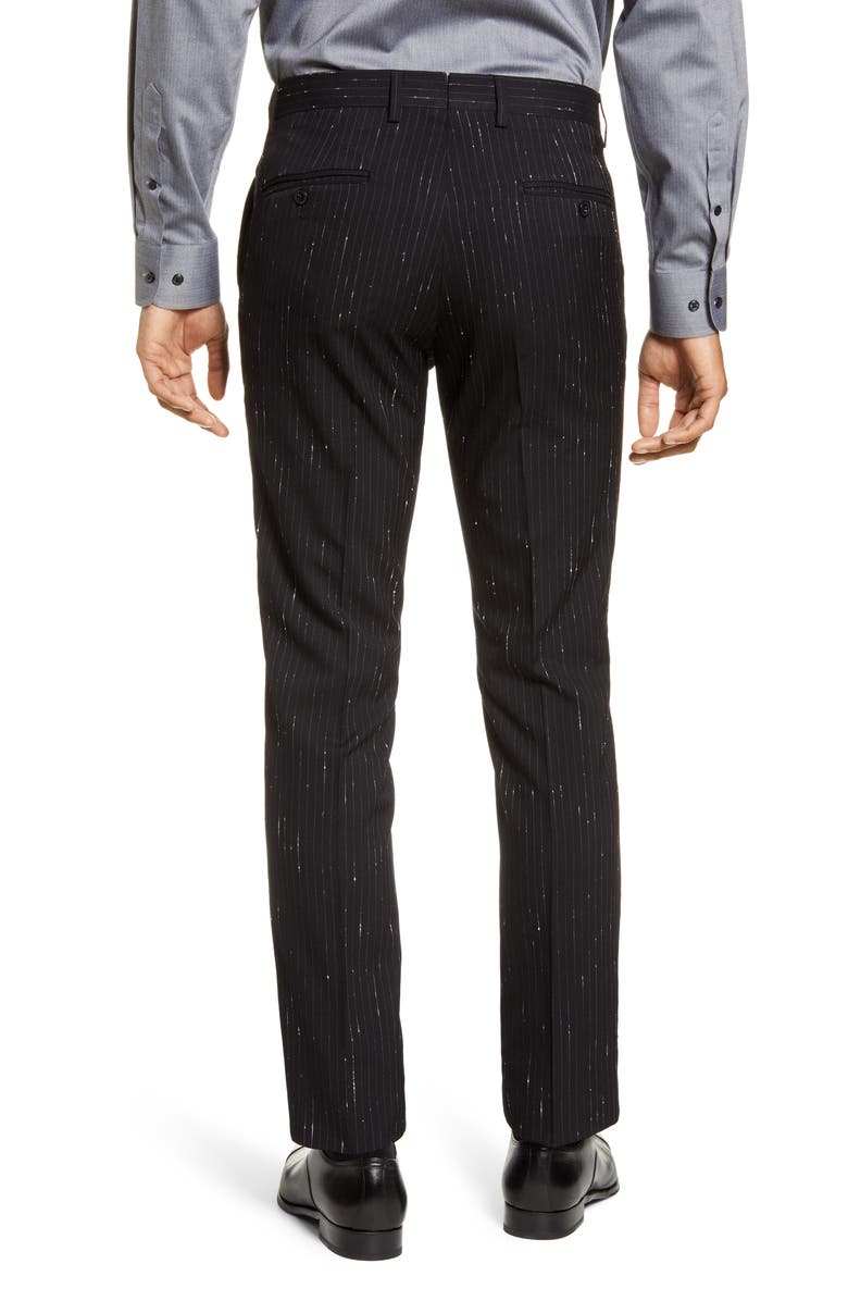 Christopher Bates Slim Fit Metallic Shooting Stripe Wool Blend Trousers, Alternate, color, 