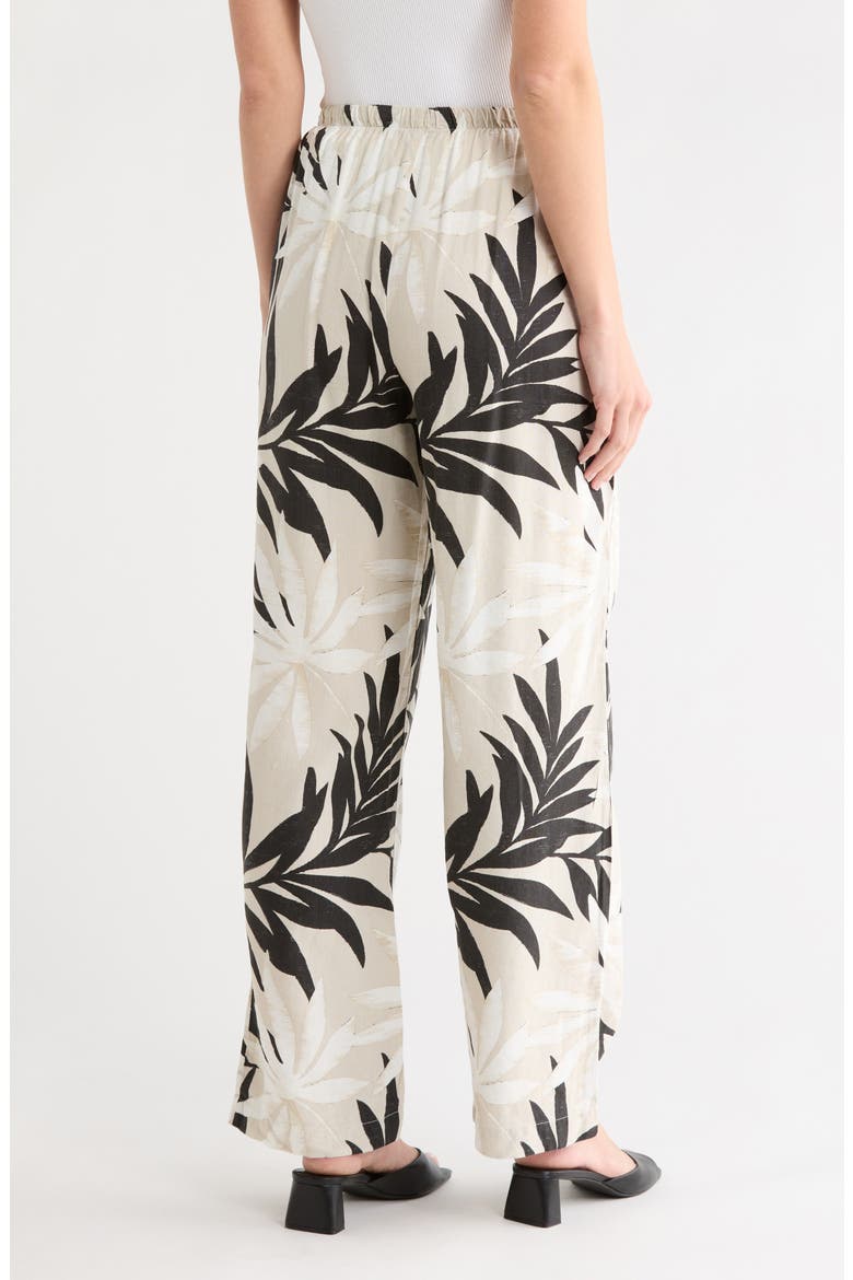 Palm Print Linen Blend Wide Leg Pants, Alternate, color, FLOATING PALM LEAVES PRINT