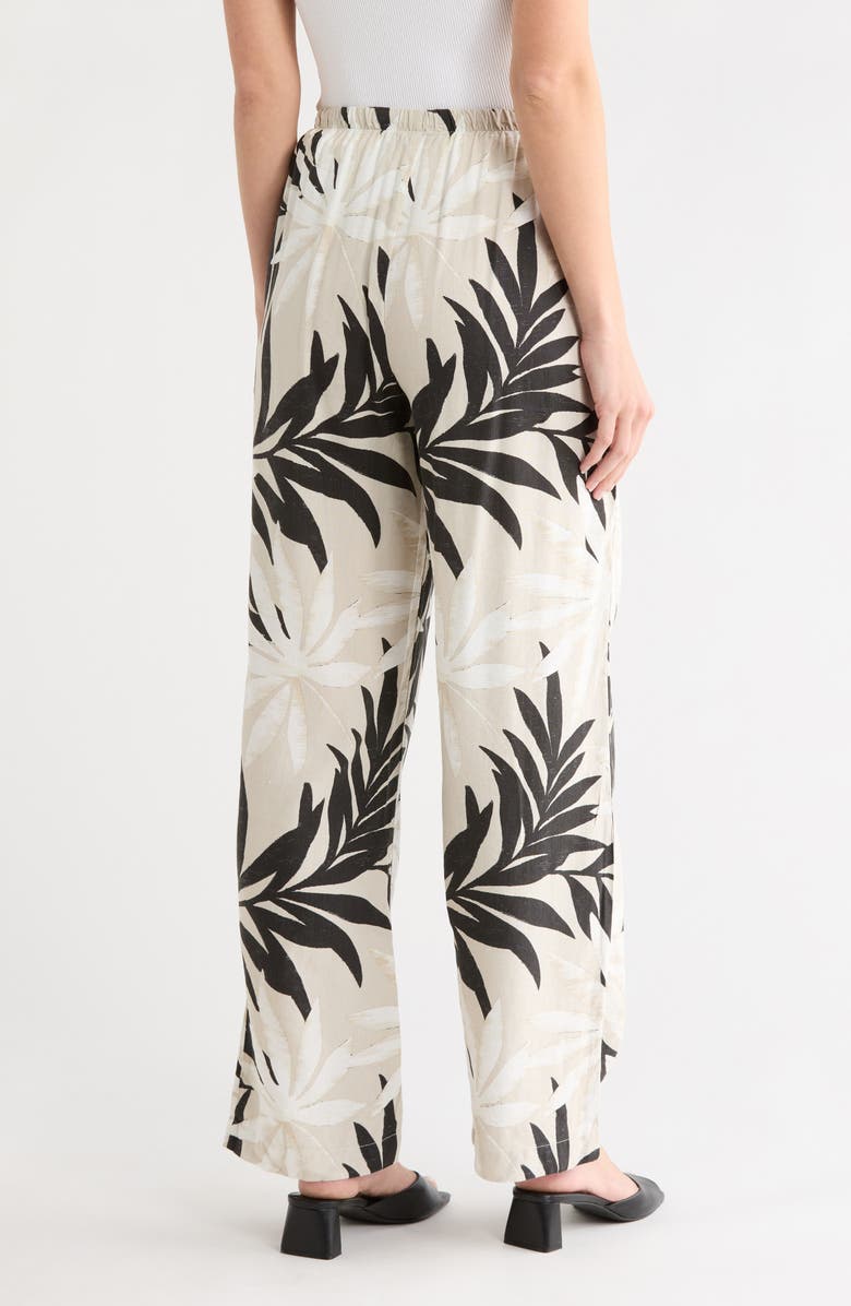 Joie Palm Print Linen Blend Wide Leg Pants, Alternate, color, Floating Palm Leaves Print