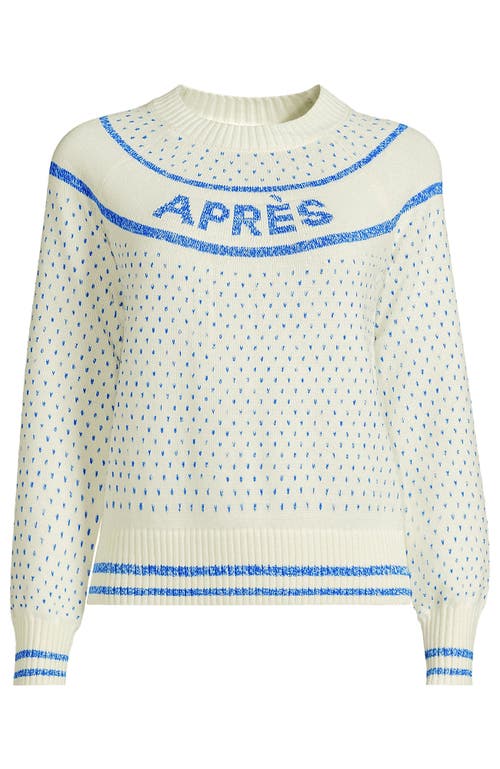 Lands' End Drifter Raglan Sleeve Easy Fit Sweater In Bright Cerulean Apres