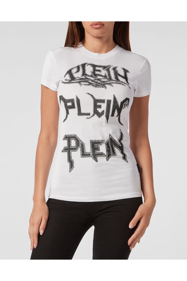 T-Shirt Round Neck Women, Main, color, white
