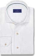 David Donahue Geometric Jacquard Cotton Button-Up Shirt