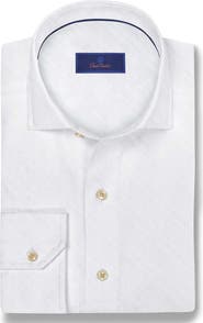 David Donahue Geometric Jacquard Sport Shirt