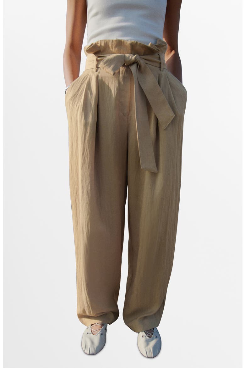 Paperbag Trousers, Main, color, BEIGE