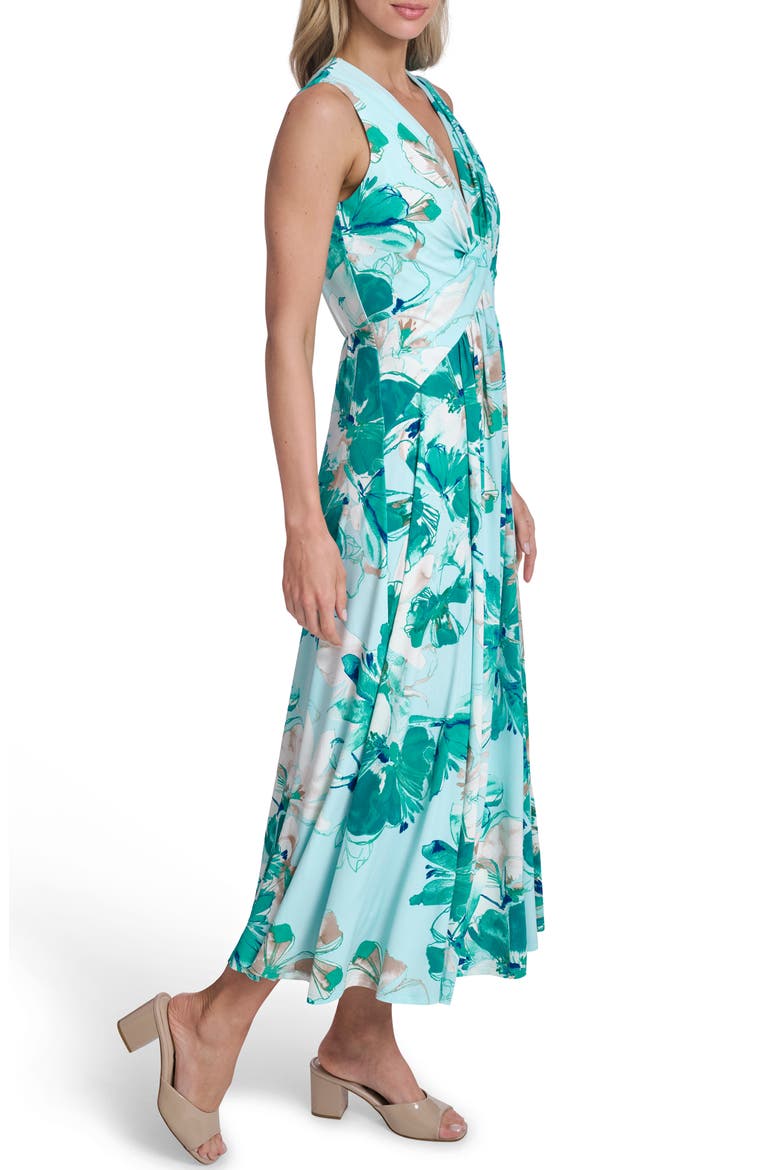 Twist and Drape Maxi Dress, Alternate, color, SEASPRAY/ PETROL MULTI
