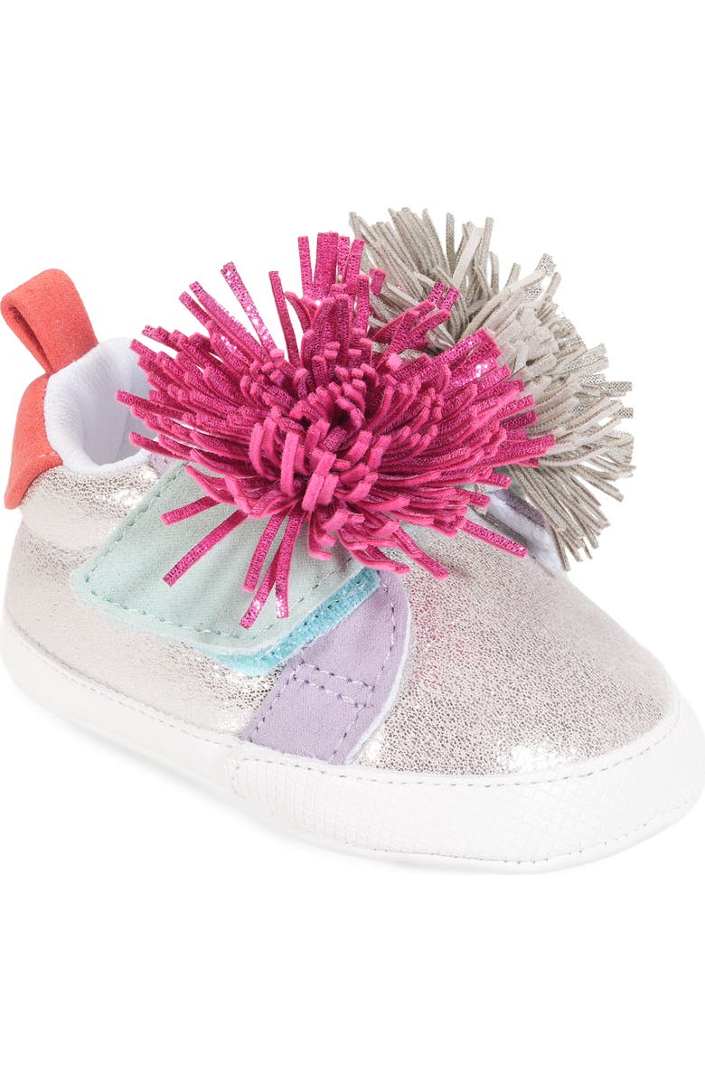 Kurt Geiger London Laney Fringe Sneaker, Main, color, Silver Multi