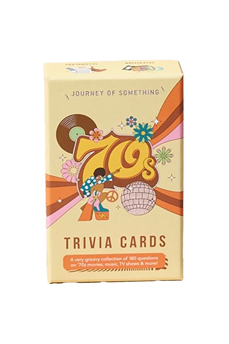 70's Trivia Cards, Party Card Game, 180 Groovy Questions, Alternate, color, Multicolored