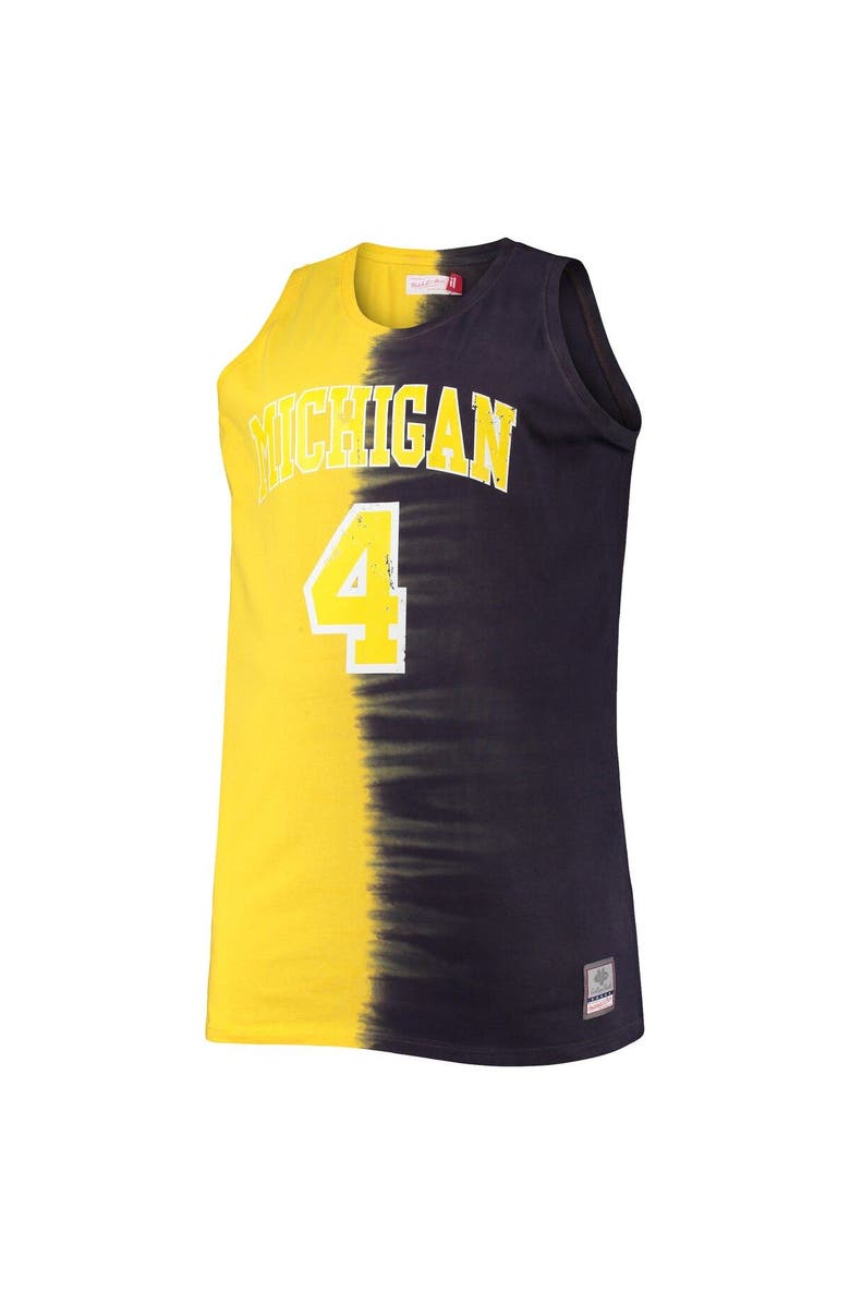 Mitchell & Ness Men's Mitchell & Ness Chris Webber Navy/Maize Michigan Wolverines Big & Tall Player Tie-Dye Jersey, Alternate, color, 