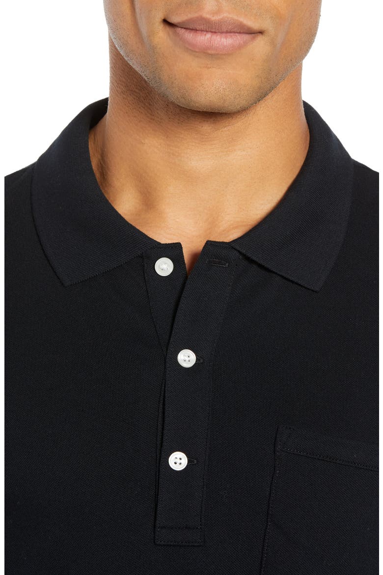 Stretch Cotton Polo Shirt, Alternate, color, BLACK