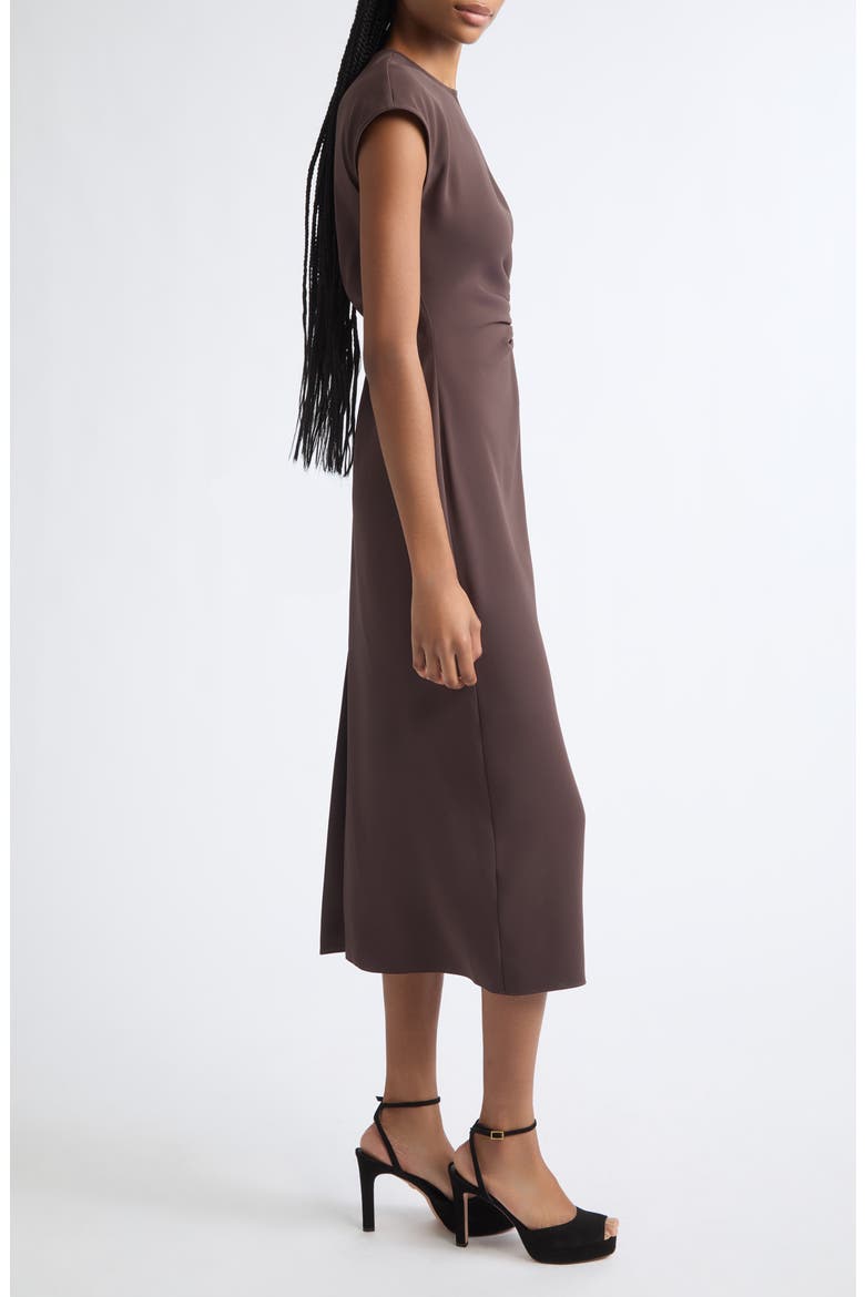 June Ruched Midi Dress, Alternate, color, ESPRESSO