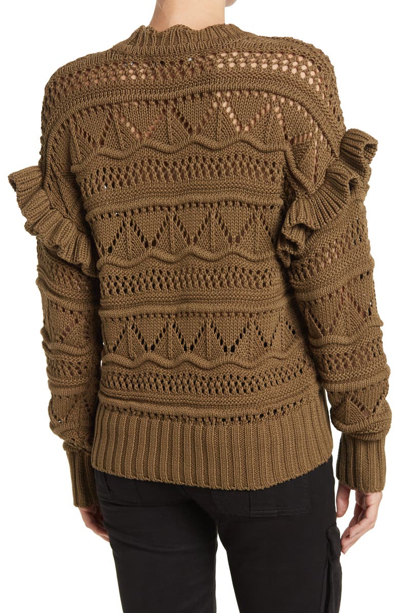 Joie Hockley Scalloped Neck Ruffle Sweater, Alternate, color, 