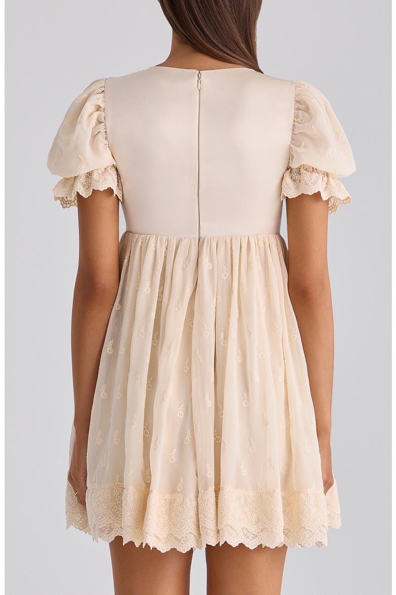 Bambi Broderie Anglaise Lace Regency Babydoll Minidress, Alternate, color, IVORY