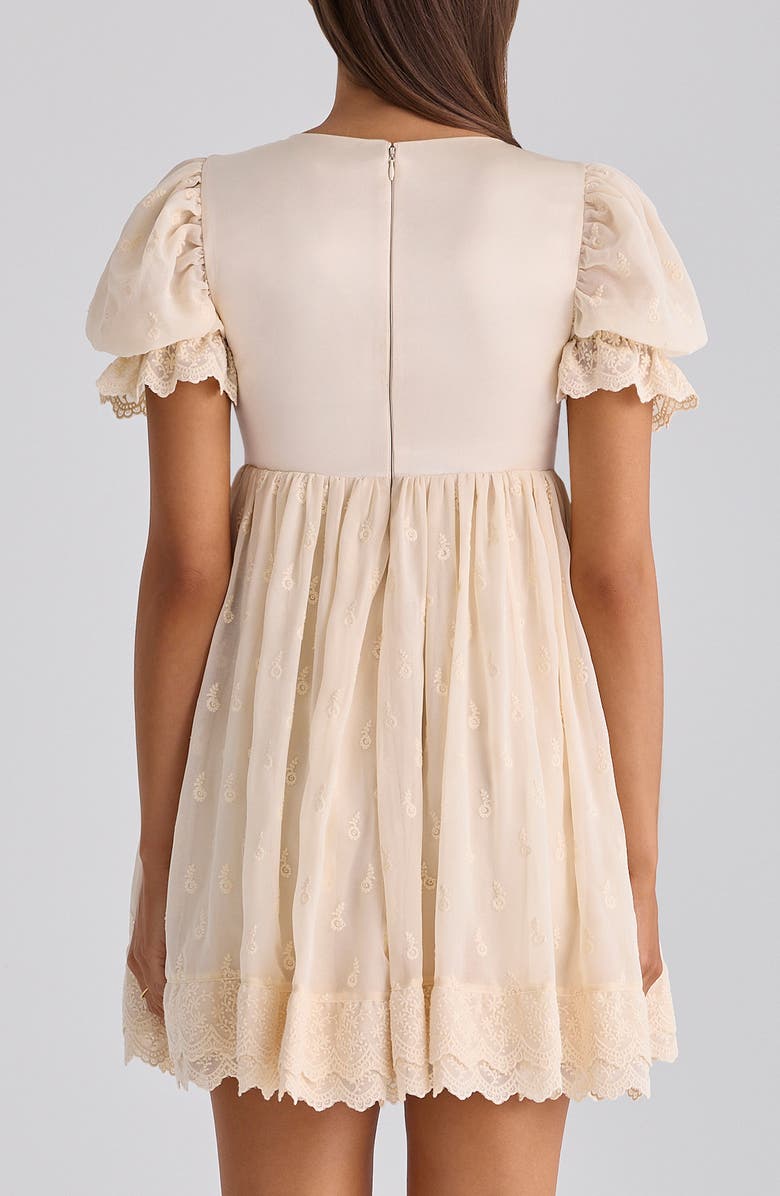 HOUSE OF CB Bambi Broderie Anglaise Lace Regency Babydoll Minidress, Alternate, color, Ivory