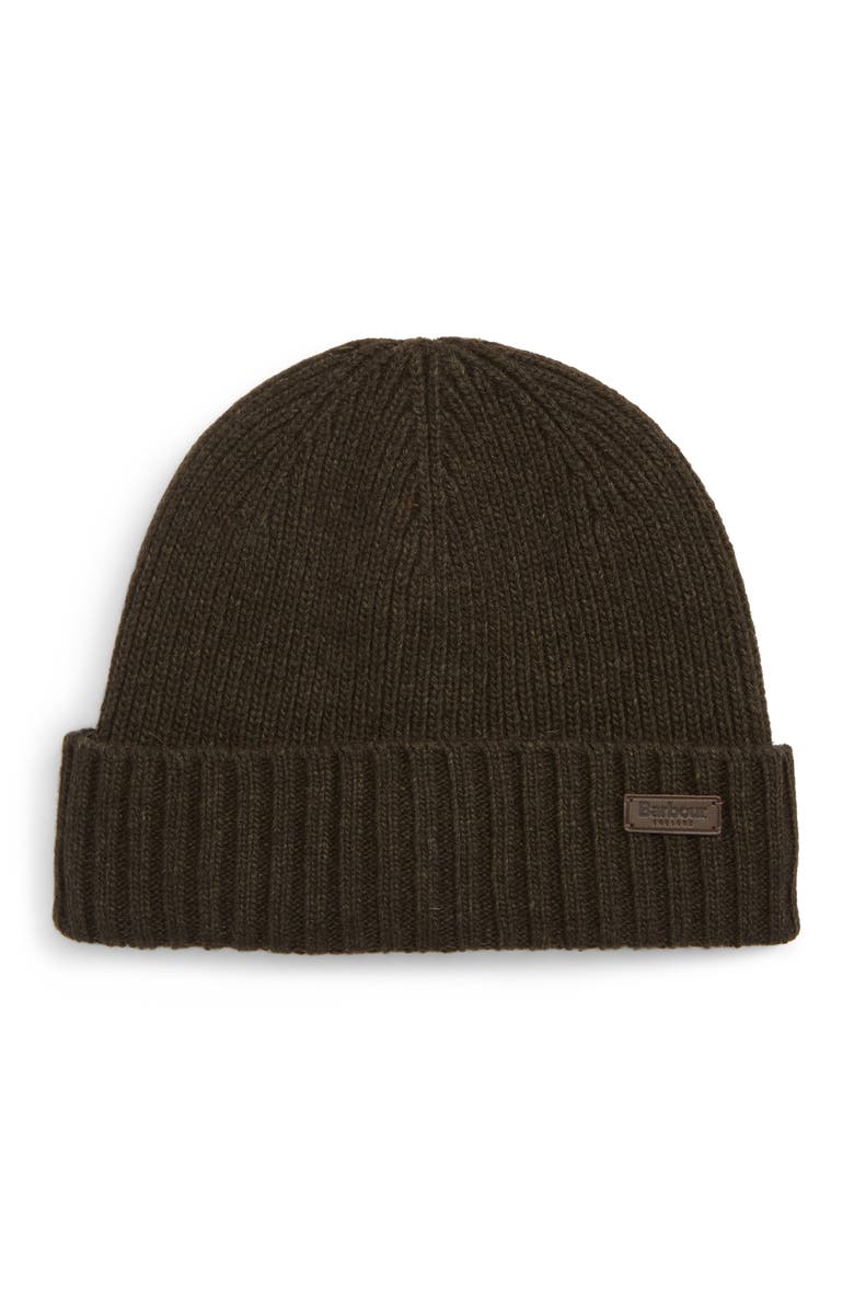 Barbour Carlton Wool Blend Beanie, Main, color, Dark Green