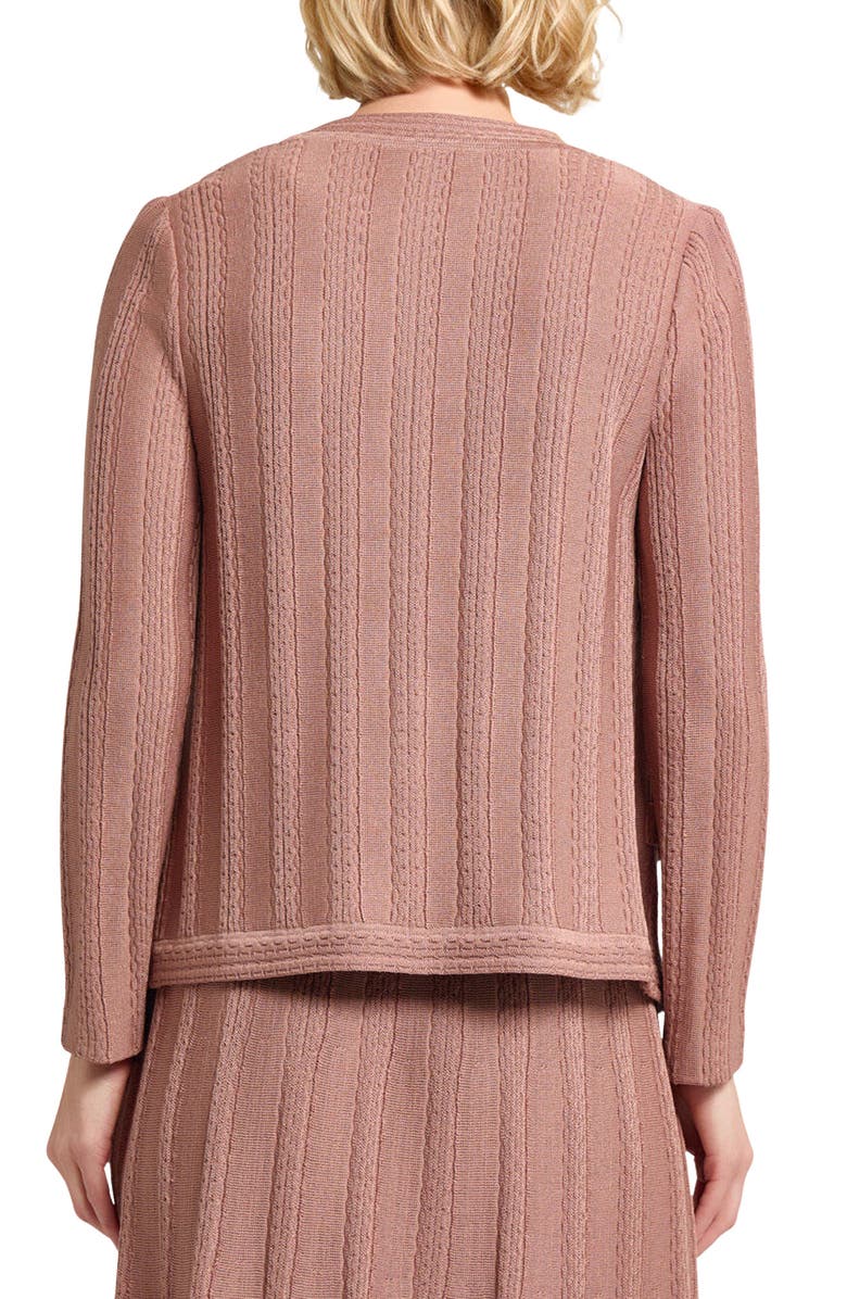 Misook Heritage Braided Cable Soft Knit Jacket, Alternate, color, Charmeuse