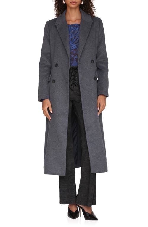Avec Les Filles Relaxed Double Breasted Coat In Gray