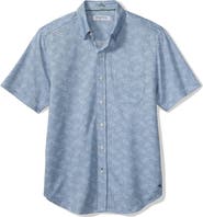 Tommy Bahama San Lucio Lotus Floral IslandZone® Short Sleeve Cotton Blend Button-Up Shirt