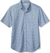 Tommy Bahama San Lucio Lotus Floral IslandZone® Short Sleeve Cotton Blend Button-Up Shirt