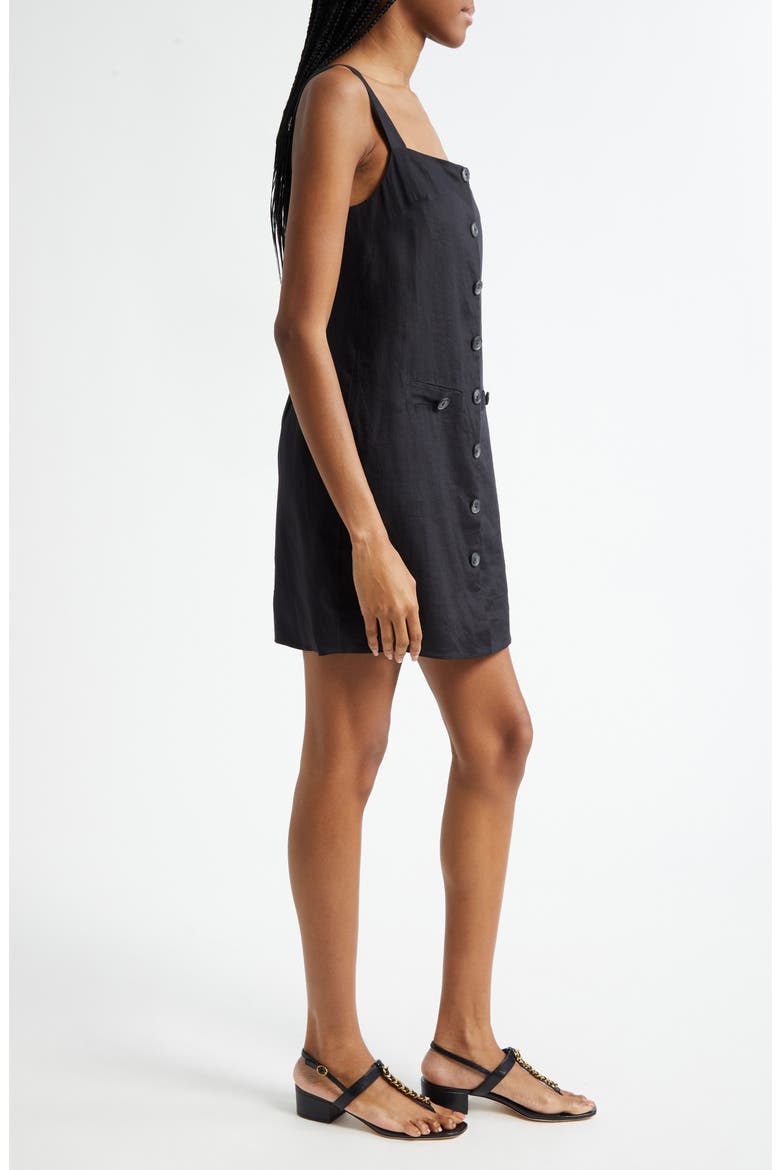 Nico Linen Dress, Alternate, color, BLACK