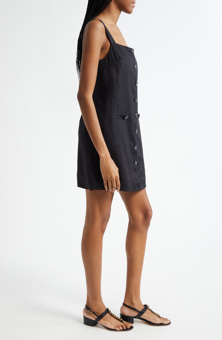 Veronica Beard Nico Linen Dress, Alternate, color, Black