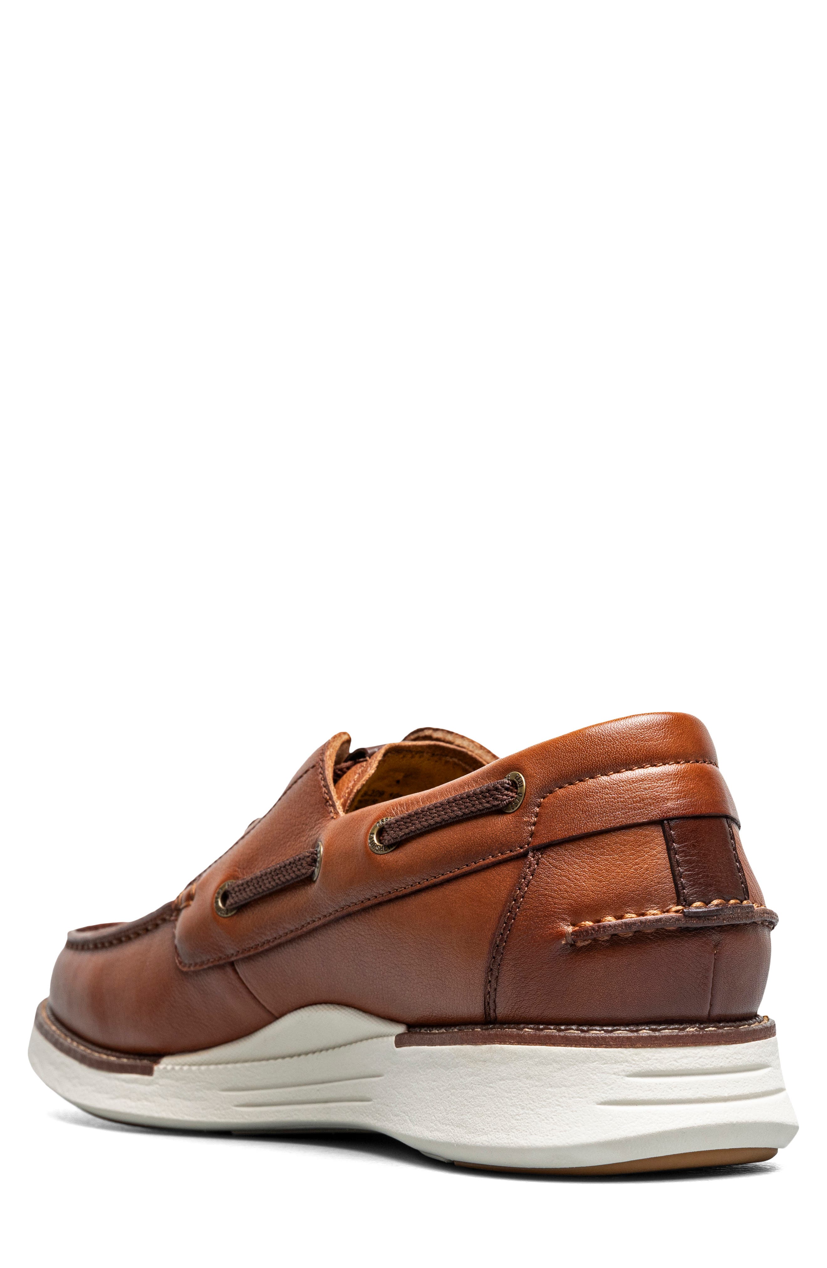 Florsheim Launch Moc Toe Lace-Up Boat Shoe, Alternate, color, Cognac Multi