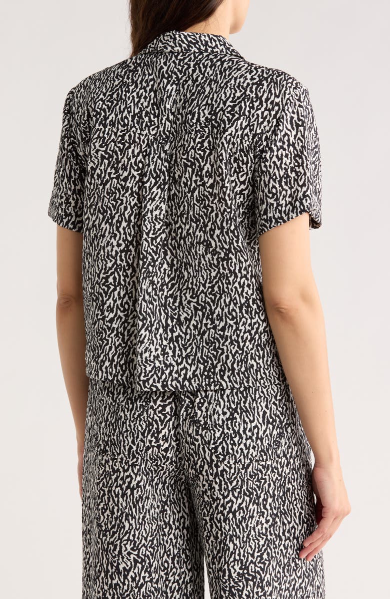 DKNY Print Short Sleeve Button-Up Shirt, Alternate, color, 