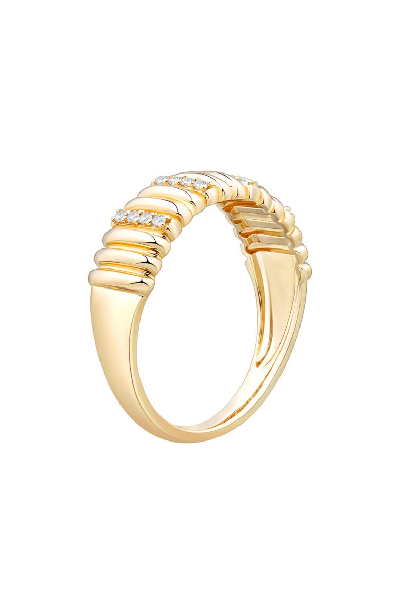 Frankie & Zoe Diamond Ribbed Ring, Alternate, color, Yellow Gold
