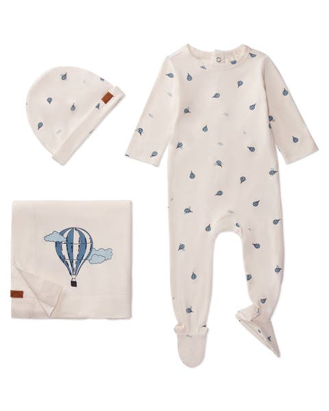 3 Piece Baby Boys Rayon Blend Footie Set