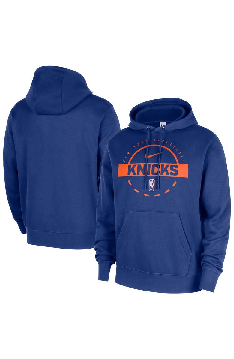 Nike Men's Nike Blue New York Knicks 2025/26 Authentic Practice Club Pullover Hoodie, Main, color, Blue