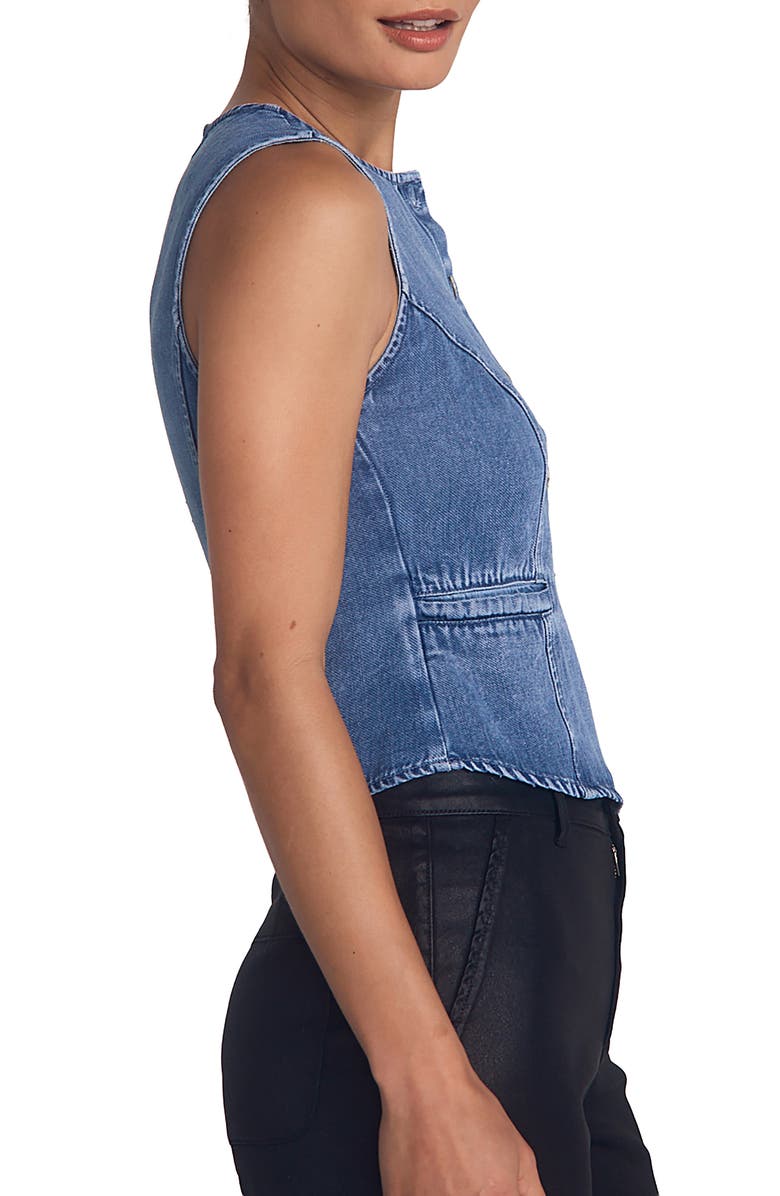 Bella Dahl Crop Denim Vest, Alternate, color, Medium Vintage Wash