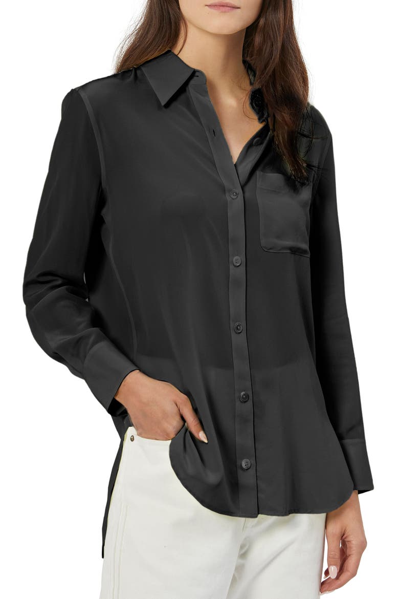 Bradner Silk Blouse, Main, color, TRUE BLACK