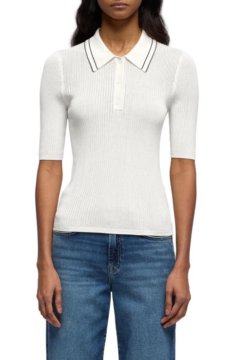 Piped Rib Polo Sweater