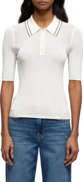 7 For All Mankind Piped Rib Polo Sweater