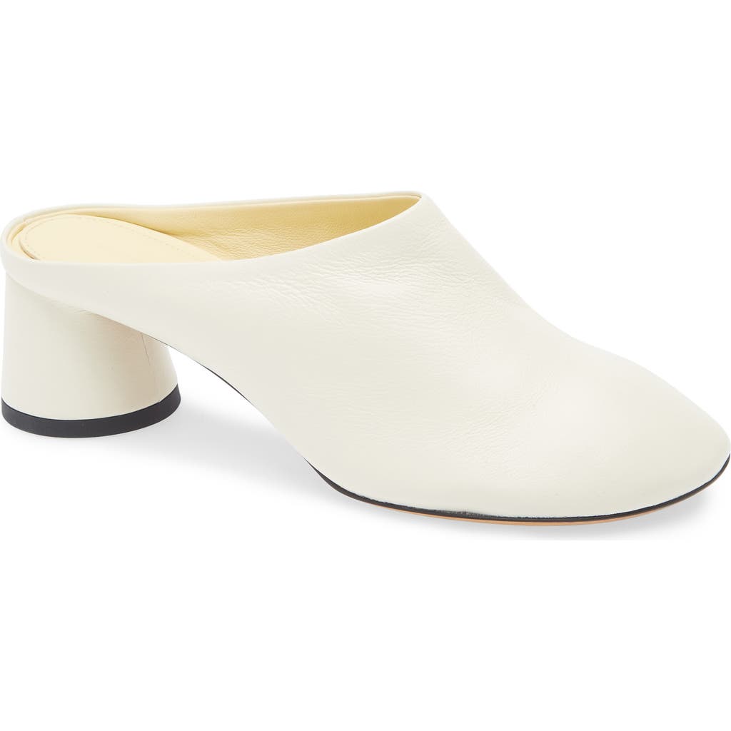Proenza Schouler Glove Lambskin Block-heel Mules In Ivory