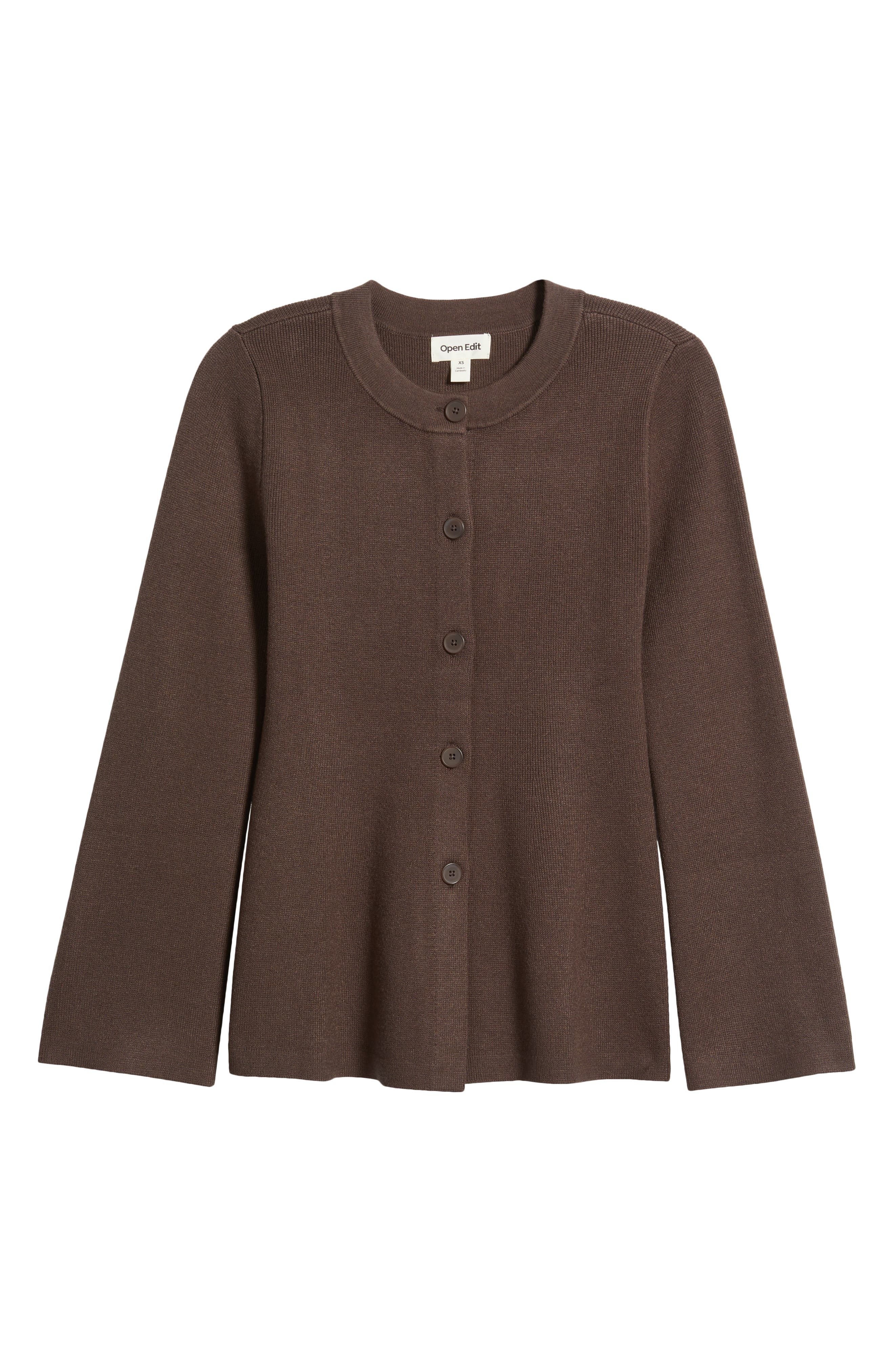 Женские кардиганы Open Edit Button Front Peplum Cardigan — фото 6