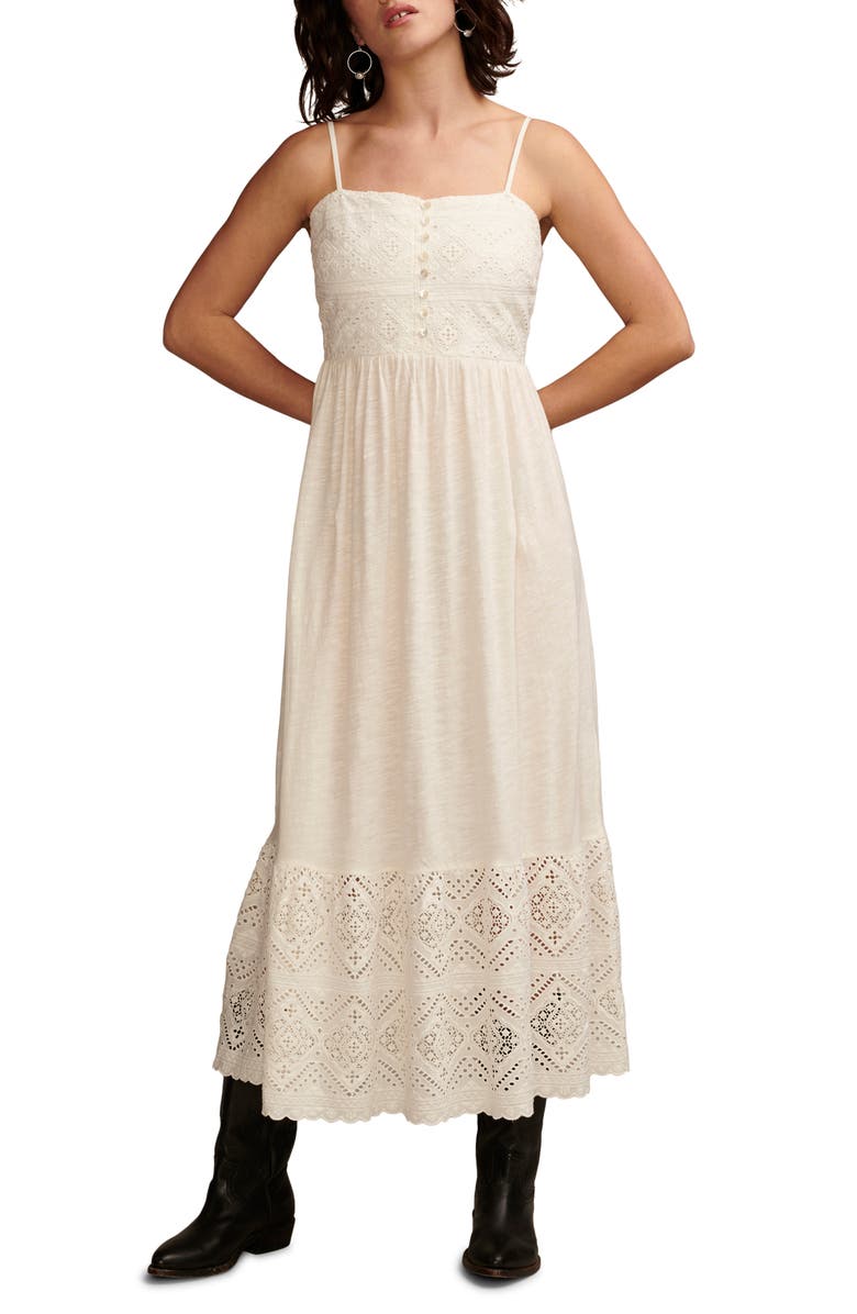 Lucky Brand Cutwork Sundress, Main, color,