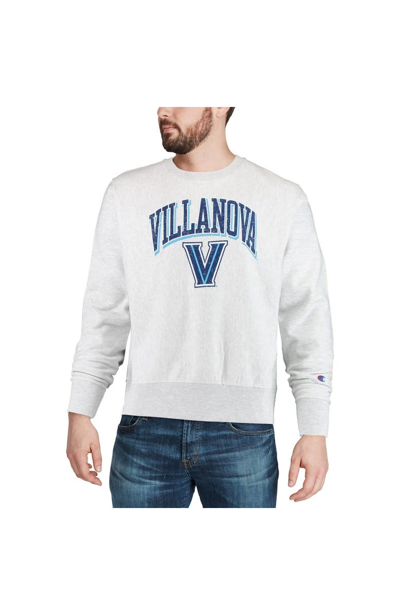 Champion Men's Champion Gray Villanova Wildcats Arch Over Logo Reverse Weave Pullover Sweatshirt, Alternate, color, 