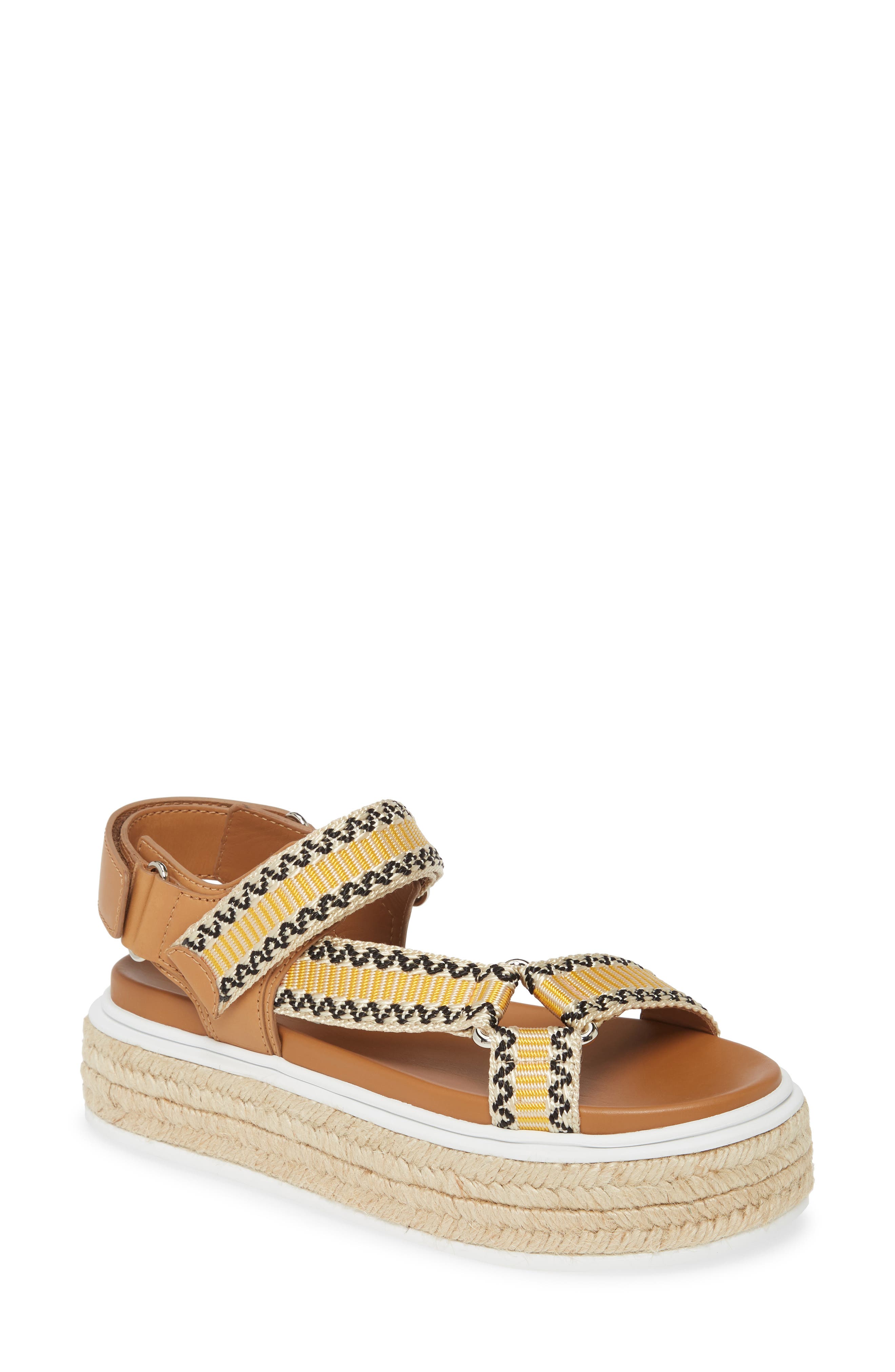 Platform Espadrille Sandal, Main, color, NATURAL/ ORANGE