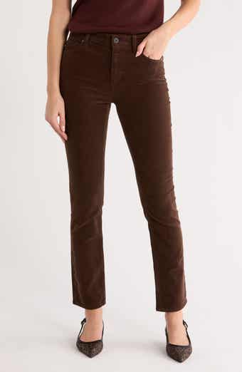 AG Mari Mid Rise Slim Straight Leg Velvet Jeans