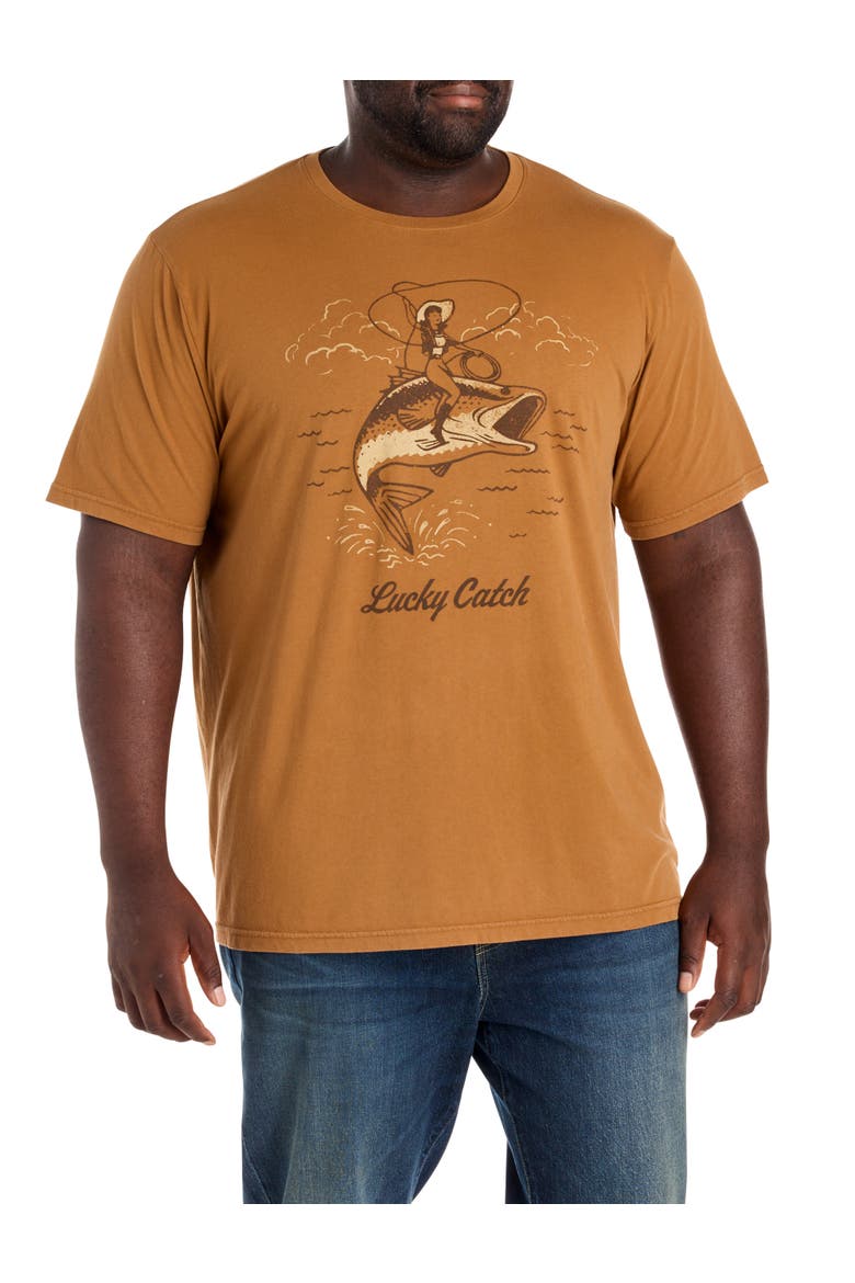 Big & Tall  Lucky Catch Graphic Tee, Main, color, RUBBER