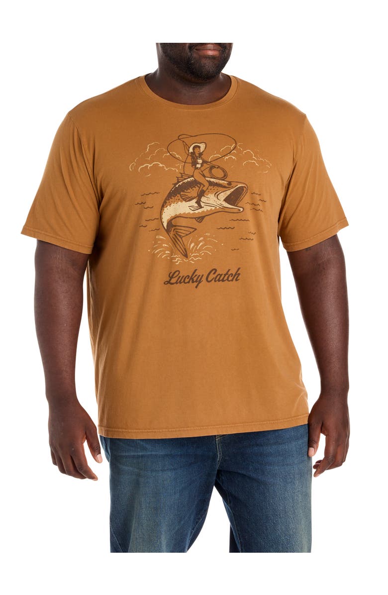 Lucky Brand Jeans Big & Tall  Lucky Catch Graphic Tee, Main, color, Rubber
