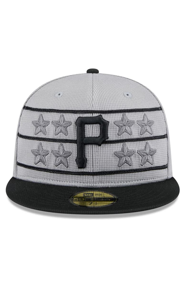 New Era Men's New Era Gray/Black Pittsburgh Pirates 2025 Batting Practice 59FIFTY Fitted Hat, Alternate, color, Gray