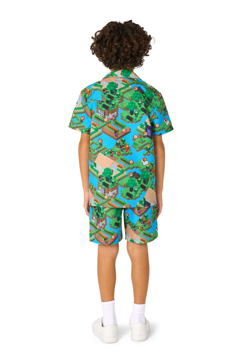 Kids' Minecraft - Overworld Shirt & Shorts Set, Alternate, color, Green
