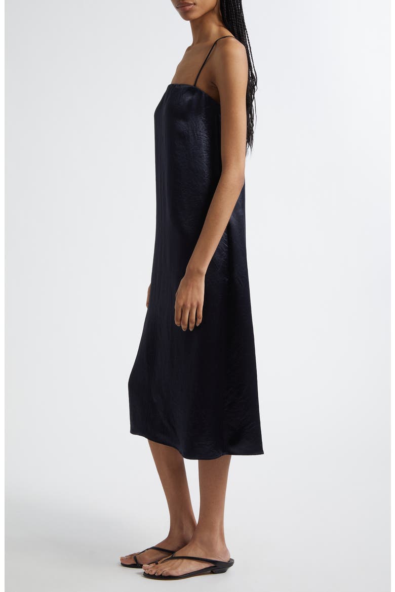 Aerosi Sleeveless Satin Midi Dress, Alternate, color, NAVY