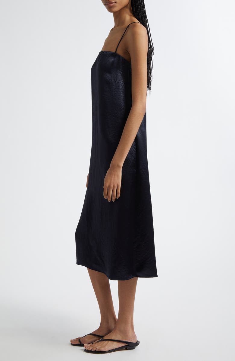 MM by Max Mara Aerosi Sleeveless Satin Midi Dress, Alternate, color, Navy