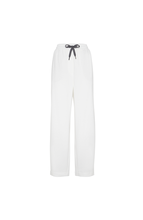 Brunello Cucinelli Pique Track Trousers In White