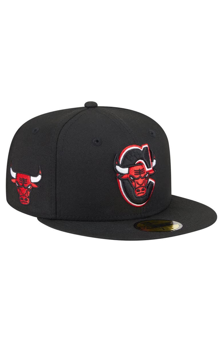 New Era Men's New Era  Black Chicago Bulls Deceptor 59FIFTY Fitted Hat, Main, color, 