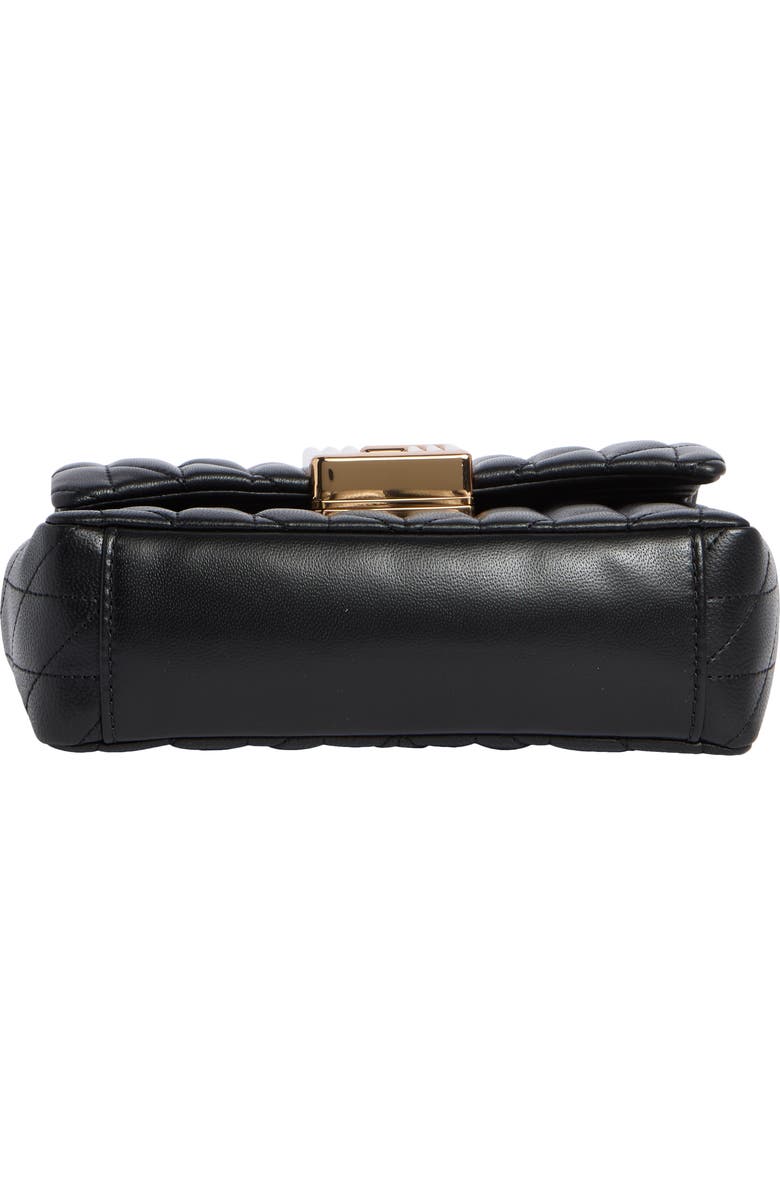 KARL LAGERFELD PARIS Lafayette Quilted Leather Crossbody Bag, Alternate, color, Black/ Gold